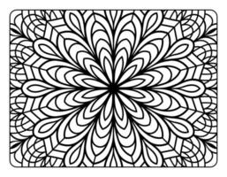 página de coloreo de mandala para adultos, arte de doodle de mandala floral dibujado a mano, página de coloreo de mandala para la relajación de adultos vector