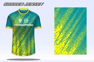 Soccer jersey sport t-shirt design mockup for football club vector