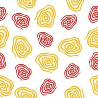 Red and yellow seamless vector pattern. Vector image on white background.