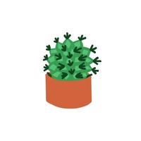 Cartoon cactus. Vector illustration in flat style isolated on white background.