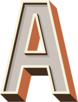alfabet retro Färg stil png