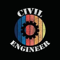 diseño de camiseta de ingeniero civil vector