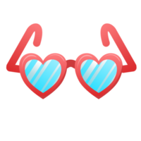 red frame heart glasses for valentine's day png