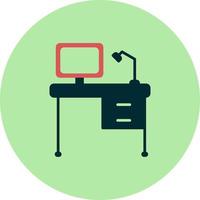 Office Desk Vector Icon