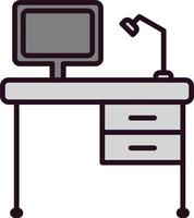 Office Desk Vector Icon