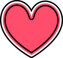 icono de corazón png, ilustración estilizada con fondo transparente png