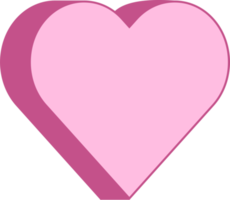 icono de corazón png, ilustración estilizada con fondo transparente png