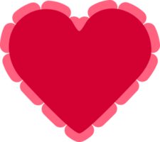 icono de corazón png, ilustración estilizada con fondo transparente png