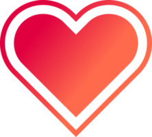 icono de corazón png, ilustración estilizada con fondo transparente png