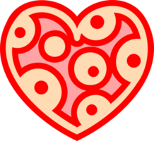 icono de corazón png, ilustración estilizada con fondo transparente png