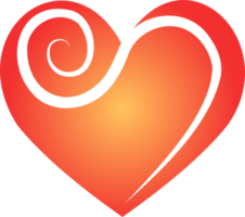 icono de corazón png, ilustración estilizada con fondo transparente png