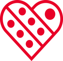 PNG heart icon, stylized illustration with transparent background