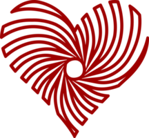 icono de corazón png, ilustración estilizada con fondo transparente png