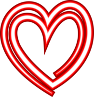 Vibrant PNG neon heart. Glowing colorful neon light in heart shape. Linear shining illustration, good for decorations, frames, text, Valentine's design and for other purposes.