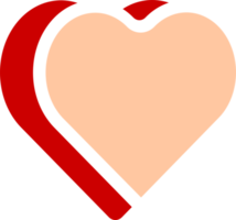 png Herzsymbol, stilisierte Illustration mit transparentem Hintergrund