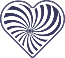 icono de corazón png, ilustración estilizada con fondo transparente png