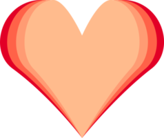 icono de corazón png, ilustración estilizada con fondo transparente png