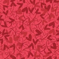 Seamless vector pattern with red hearts. Vector repeating texture with red colors outlined and filled heart shapes. Repeatable romantic backdrop.