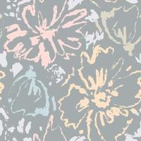 Vector seamless pattern with hand painted wild flowers, subtle colors botanical illustration, floral elements, hand drawn repeatable background. Artistic backdrop.