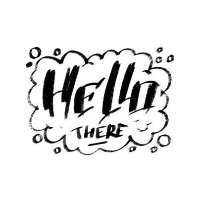 Set with vector hand drawn lettering Yes, Hi there and thank you