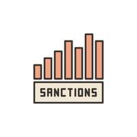 Commercial and Financial Sanctions vector concept colored icon or sign