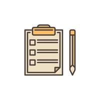 Clipboard with Pencil vector Tasks concept colored icon or symbol