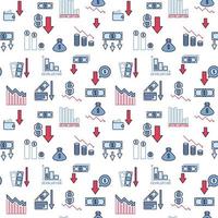 Devaluation and Financial Crisis concept vector seamless pattern