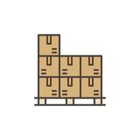 Pallet with Boxes vector concept colored icon or symbol