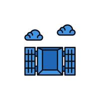 Opened Blue Freight Container vector Shipping concept modern icon