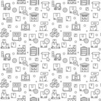 Inventory and Storage vector Logistics outline seamless pattern