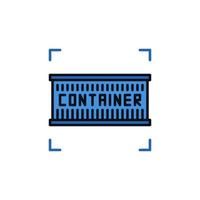 Blue Container vector Shipping concept modern icon or symbol