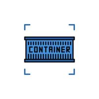 Blue Container vector Shipping concept modern icon or symbol