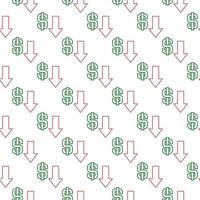 Dollar Devaluation concept vector linear seamless pattern