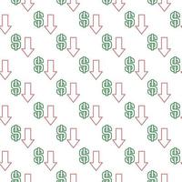 Dollar Devaluation concept vector linear seamless pattern