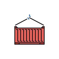 Red Shipping Container vector Intermodal Cargo concept creative icon