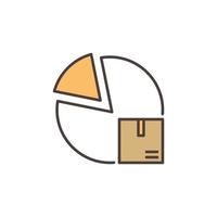 Pie Chart and Box vector Inventory Control concept colored icon