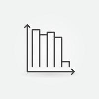 Declining Bar Graph vector Devaluation concept outline icon