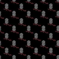 Devaluation outline pattern - Arrow with Dollar sign seamless background vector