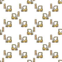 Forklift concept colored seamless background - vector pattern