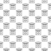 Warehouse Builing with Boxes vector Storage concept linear seamless pattern