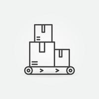 Conveyor with Boxes vector Logistics concept outline icon or sign