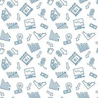 Currency Depreciation vector Devaluation concept linear seamless pattern