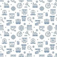 Economic Sanctions vector concept line seamless pattern