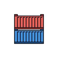 Red and Blue Shipping Containers vector Delivery concept creative icon