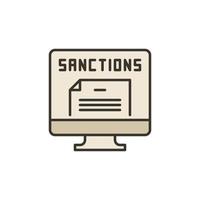 PC with Economic Sanctions Documents vector concept colored icon