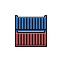 Two Shipping Containers vector Intermodal Cargo concept modern icon