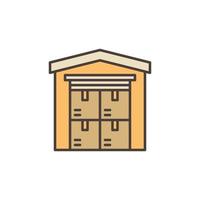 Storehouse with Boxes vector concept colored icon or symbol