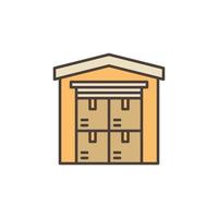 Storehouse with Boxes vector concept colored icon or symbol