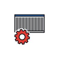Shipping Container with Cog Wheel vector concept colored icon