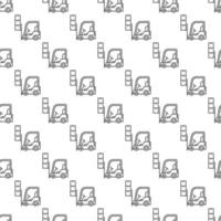 Forklift vector concept outline seamless pattern or background